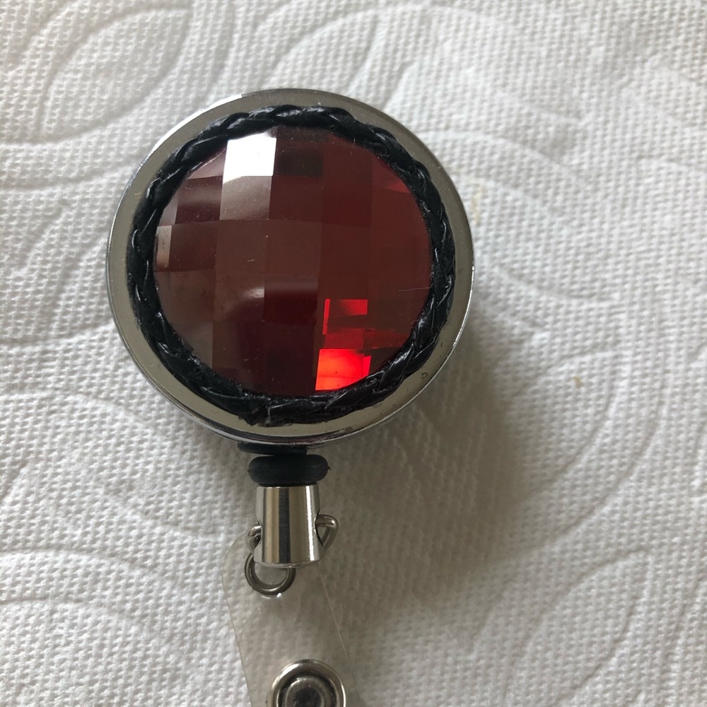 Red Crystal ID badge reel